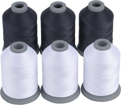 Polyester Naaidraad - Naaimachine Garen - Kleding Maken - Sterk En Flexibel - 6 Spoelen 765 Meter - Twee Kleuren