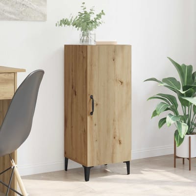 vidaXL - Dressoir - Artisan - Eiken - 34,5 - x - 34 - x - 90 - cm - Bewerkt - hout