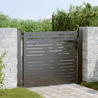 vidaXL - Tuinpoort - met - slot - Zwart - 110 - x - 105 - cm - Gepoedercoat - staal