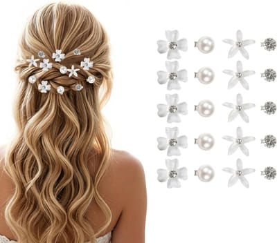 Klemmen, mini schattige strass metalen haarspelden voor vrouwen, bruid haarclips voor meisjes, bruiloft, haaraccessoires (wit)