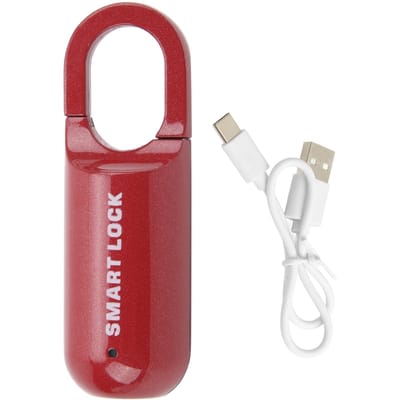 Vingerafdrukslot Anti-Diefstal Beveiliging USB Oplaadbaar Vingerafdruk Hangslot voor Bagagekoffer(Rood ) rood
