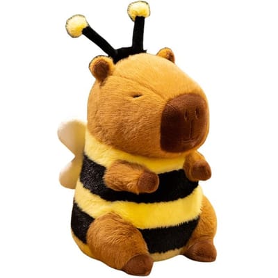 Schattige Bij Capybara Pluche Speelgoed Zacht Knuffeldier Leuke Capybara Cosplay Pop Verjaardagscadeau Lente Cadeau voor Kinderen 23cm bruin