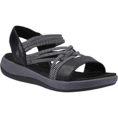 Hush Puppies Susanna Leren Dames Zwarte Sandalen