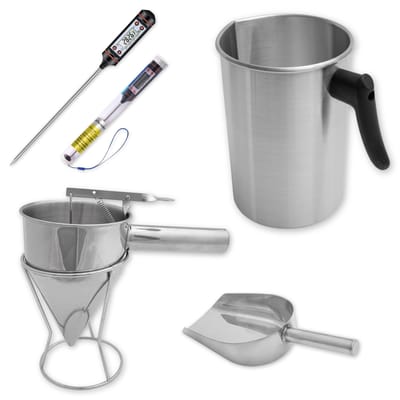 TopWosk - Accessoires Set - Kaarsen Maken - Roestvrijstaal - Topielnik - Lejek - Termometer