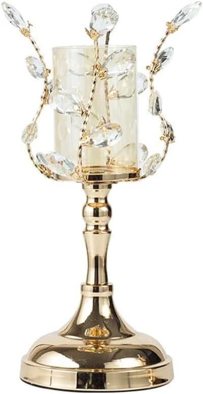 Kandelaar Kristal - Kaarshouder Ornament - Romantisch Diner - Noordse Stijl - Maat A - Transparant
