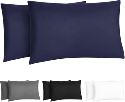 Cushion Covers - 2 Pieces Ultra Soft Polyester - Elastic Band Microfiber Pillow Cases - Breathable Colorfast and Wrinkle-free Standard Size 60x40cm voor Verschillende Kussens (Blauw)