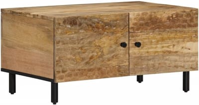 Salontafel Mango Hout - Bijzettafel Woonkamer - Opbergen Drankjes - Massief Hout - 80 x 50 x 40 cm - Natuurlijk