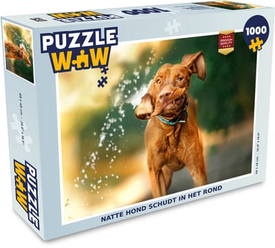 Puzzel Nat - Hond - Water - Legpuzzel - Puzzel 1000 stukjes volwassenen