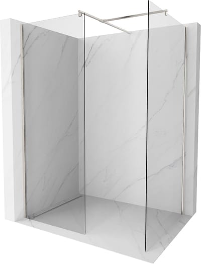 Mexen Kioto douchewand Walk-in 70 x 70 , transparant, geborsteld nikkel - 800-070-202-97-00-070