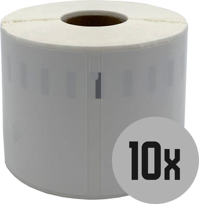 DULA Dymo Compatible labels - Wit - 1933088 - 2112290 - Duurzame verzendetiketten - 10 rollen - 59 x 102 mm - 300 labels per rol