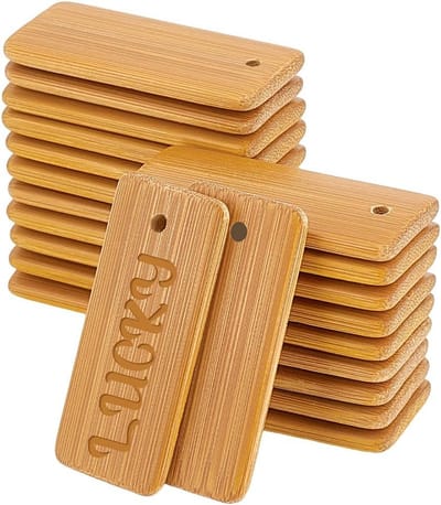 Houten Labels - Naamkaartjes - Cadeaus Versieren - Onbeschilderd - 60 Stuks - Houtkleur