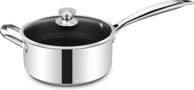 Cheffinger Sauspan met Deksel - 20cm - Honingraat - RVS - Honingraat - Inductie