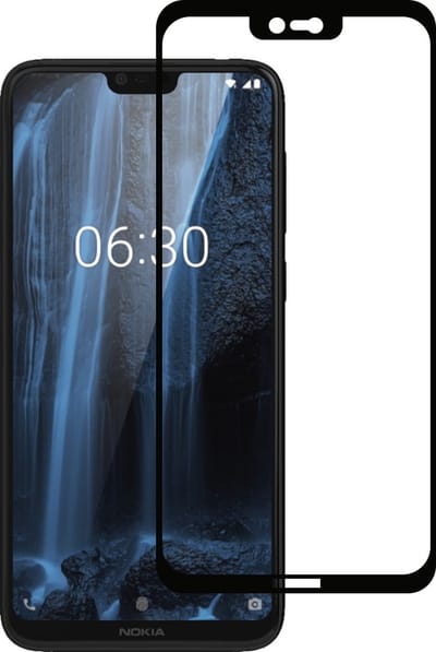 Smartphonica Screenprotector Geschikt voor Nokia 6.1 Plus - Full Cover Tempered Glass - Gehard glas Geschikt voor Nokia 6.1 Plus geschikt voor Nokia 6.1 Plus