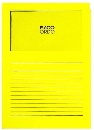 Elco Ordo Cassico L-map met venster A4 100 stuks 220 x 310 mm geel
