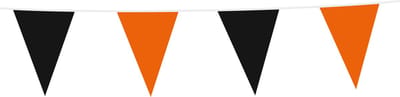 12x Vlaggenlijn Zwart / Oranje 10 meter - Verjaardag Feest Party Festival Poolparty Decoratie