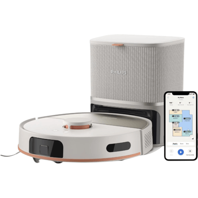 Philips Homerun 5000-serie Robotstofzuiger Met Dweilfunctie en Automatisch Leegstation- XU5100/20 - 10000 Pa Extreme Zuigkracht - Dubbele Dweilen