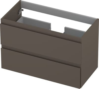 INK wastafelonderkast 2 laden greeploos gelakt 80x40x52cm, mat taupe