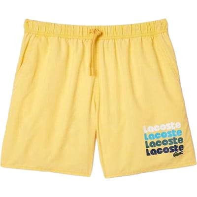 Lacoste Herenzwembroek gewassen halflang (Geel)