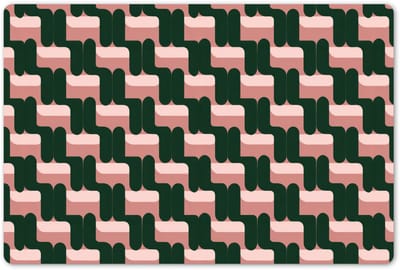 Placemats 45x30 cm - Placemat kunststof - 1 stuk - Vlechtpatroon - Groen - Roze - Geometrisch - Borden onderleggers - Decoratie voor op tafel - Keuken tafeldecoratie accessoires - Vinyl onderlegger - Tafelversiering