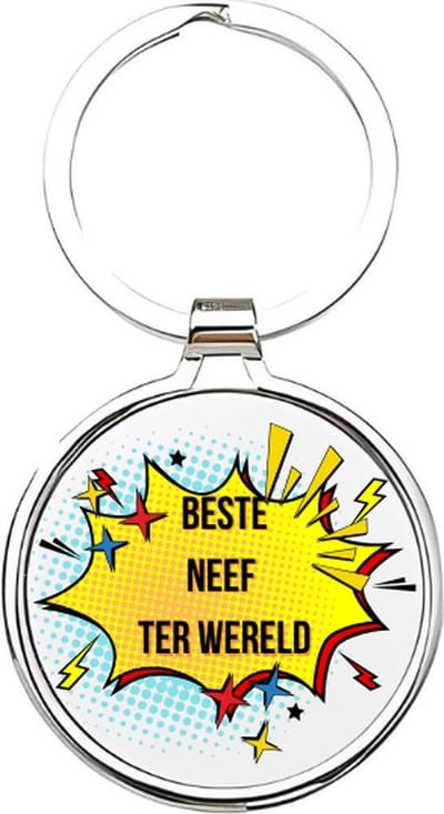 Akyol - Beste neef ter wereld Sleutelhanger - neef - De leukste neef - Neef sleutelhanger - sleutelhanger - Sleutelhanger voor neven - Familie sleutelhanger - verjaardagscadeautje - cadeau voor de liefste neef - nephew - 4 x 7,5 CM