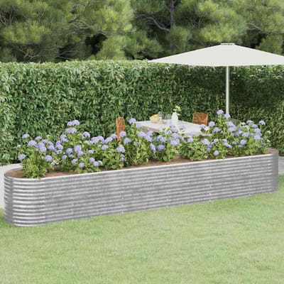 vidaXL - Plantenbak - 440x80x68 - cm - gegalvaniseerd - staal - zilverkleurig