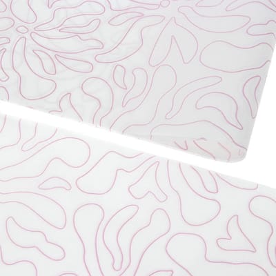 Vloeipapier 35x50cm Flowers Outline - Roze Rood Zijdepapier - 200 vellen