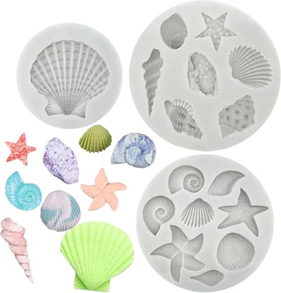 Set van 3D Zee Dieren Siliconen Mallen voor Fondant, Chocolade, Cake Decoratie en Zeep Maken