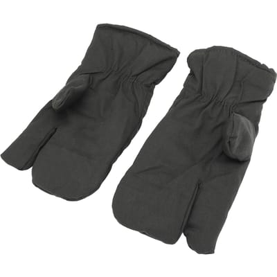 Warme Handschoenen Koudebestendig Verdikte Fluwelen Voering 3-Vinger Mittens voor Buitenavonturen Koude Opslag black