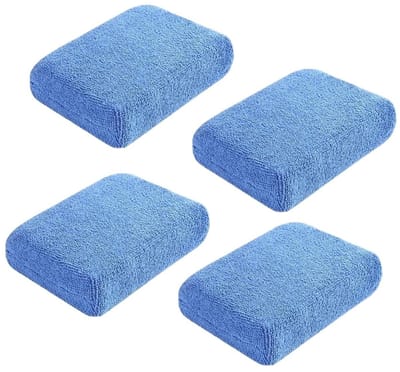 Autowas Applicator Pads - Polijstsponzen Spons - Auto Reinigen Waxen - Zachte Microvezel - 4 Stuks - One Color