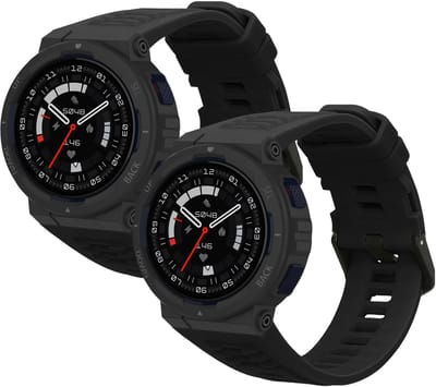 kwmobile 2x horlogebandjes geschikt voor Amazfit Active Edge (A2212) bandje - Smartwatch bandjes van TPU - Activity tracker horloge band in zwart