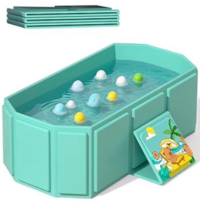 Opvouwbare Babybadkuip 75×45 cm – Draagbaar Kinderbadje voor 0–8 Jaar – Ruimtebesparend & Lichtgewicht – Voor Thuis en Reizen (Mintgroen)