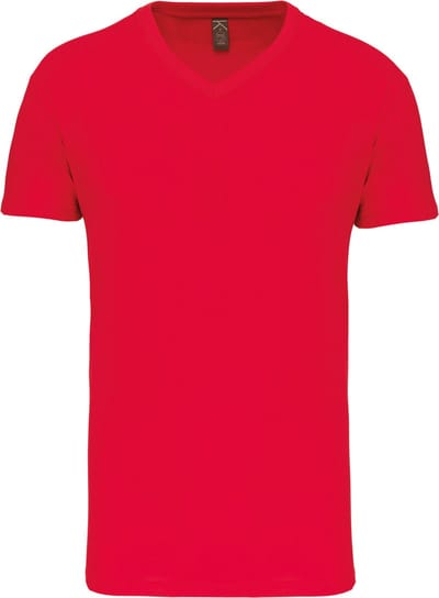 Kariban Heren-t-shirt BIO150IC V-hals K3028IC - Red - L