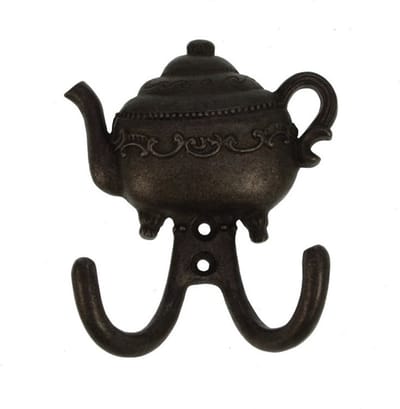 Haak metaal theepot 9x10,5x3,5cm