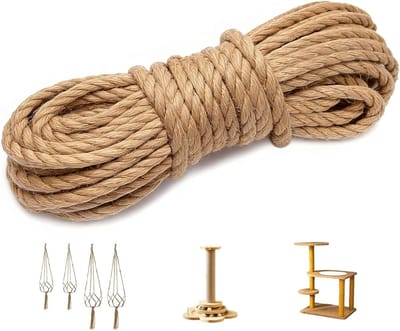 Robuuste Jute Touw van 10 mm en 12 m, Natuurlijke Decoratie Touw voor DIY, Tuin en Verpakking
