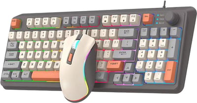 Gaming USB Toetsenbord met Muis – Verlicht, Ergonomisch, Voor Desktop, Laptop, Thuiskantoor, Home Office, Professioneel en Thuisgebruik