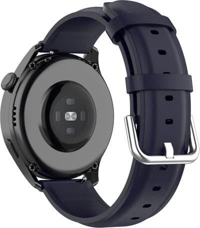 Leren bandje - geschikt voor Garmin Vivoactive 4 / Venu 2 / Venu 3 / Forerunner 255 / 265 - marineblauw