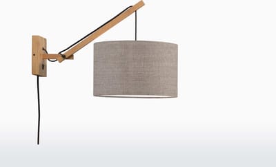 GOOD&MOJO Wandlamp Andes - Bamboe/Taupe - 50x32x45cm - Binnen Scandinavisch,Bohemian