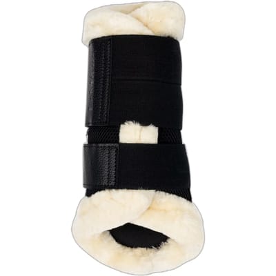 LeMieux Fleece Edge Mesh Borstelbeschermers Zwart/Natuurlijk - Large