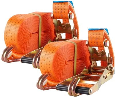 2x Ratelspanband 10m 4t 4000kg 4to TÜV/GS ORANJE 2 stuks.