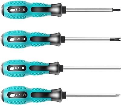 Schroevendraaierset - Precisie gereedschap - Elektronica reparatie - Magnetische tips - 4 delig - Grijs