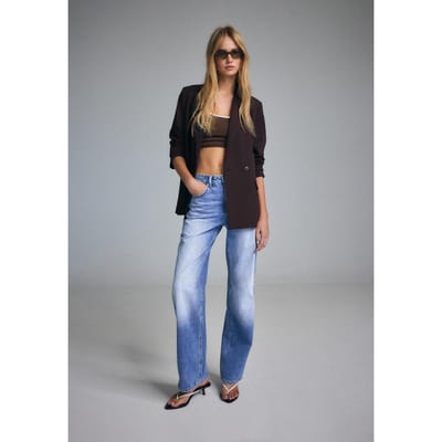 Stradivarius Rechte blazer met knopen  Bruin XS