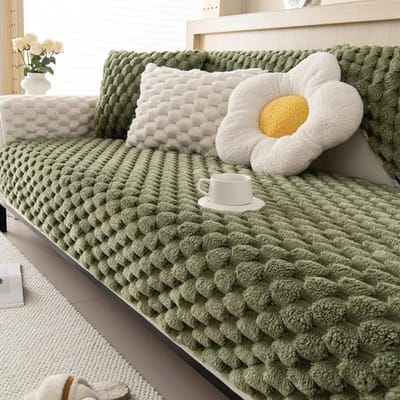 Dikker pluche bankhoes universele antislip hoekbankmat winter warme bankhanddoek bankkussen voor woonkamerbanken deken 1PC 45x45 pillowcase