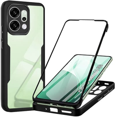 Hoesje geschikt voor Oppo Reno14 - Techsuit ColorVerse 360 Case met Screenprotector - Zwart