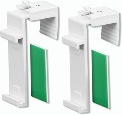 Dubbele rolgordijnen zonder boren, mini rolgordijn, verstelbaar van 1,5 tot 2 cm, 1 paar, inclusief kleefpads