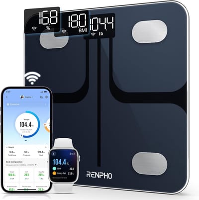 Slimme Wifi Lichaamsvetweegschaal | Digitale Badkamerweegschaal met Bluetooth | BMI Monitor en Lichaamssamenstelling Tracker | Geschikt voor Gezinnen