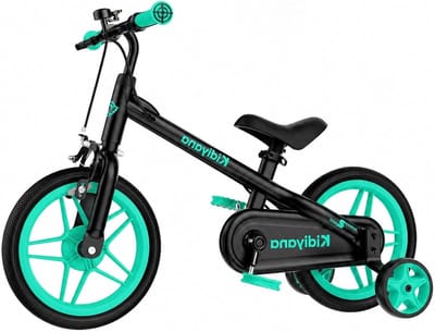3-in-1 Kinderfiets - Loopfiets Balansfiets - Leren Fietsen - Afneembare Pedalen Steunwielen - 12 Inch Wielen - Groen