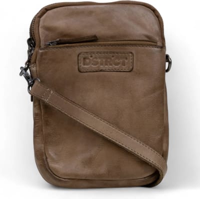 telefoontas/schoudertas- taupe- leer- DSTRCT-