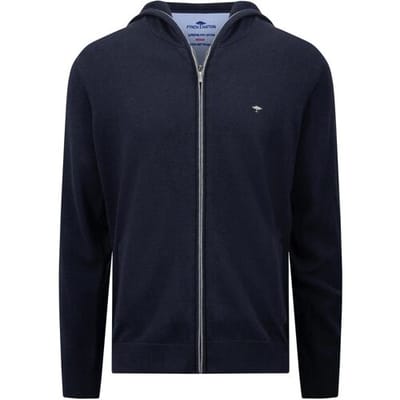 Fynch-Hatton Vest Hooded Zip Cardigan Superfine Cotton Navy / male