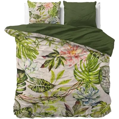 Dreamhouse Dekbedovertrek Destiny Groen - Lits-jumeaux 240 x 200/220 cm + 2 kussenslopen