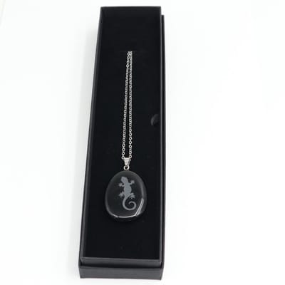 Talisman ketting Salamander zwart